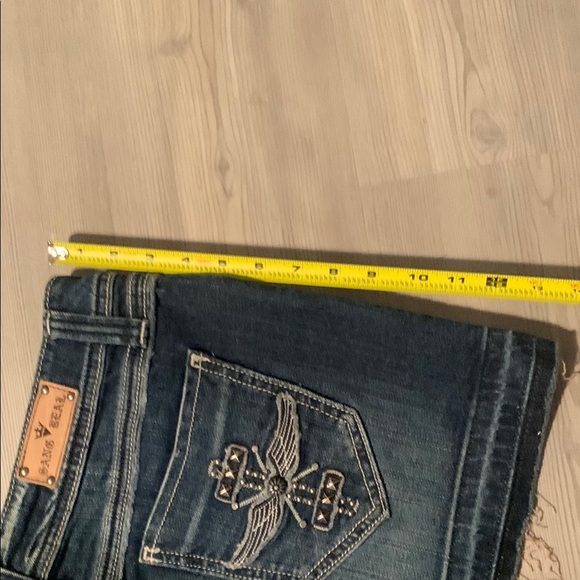 Grace Blue Cropped jeans skirt with Distressed Wash - Picture 9 of 10